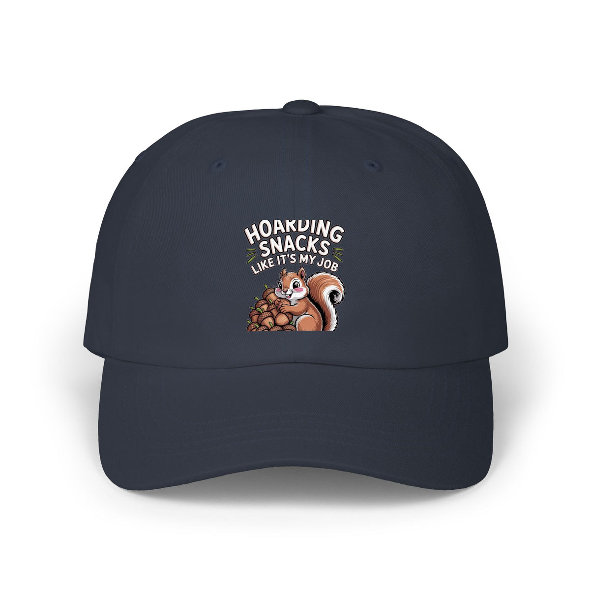 Funny Squirrel Dad Hat, Hoarding Snacks Embroidered Cap, Cute Acorn Squirrel Baseball Cap, Snack Lover Gift