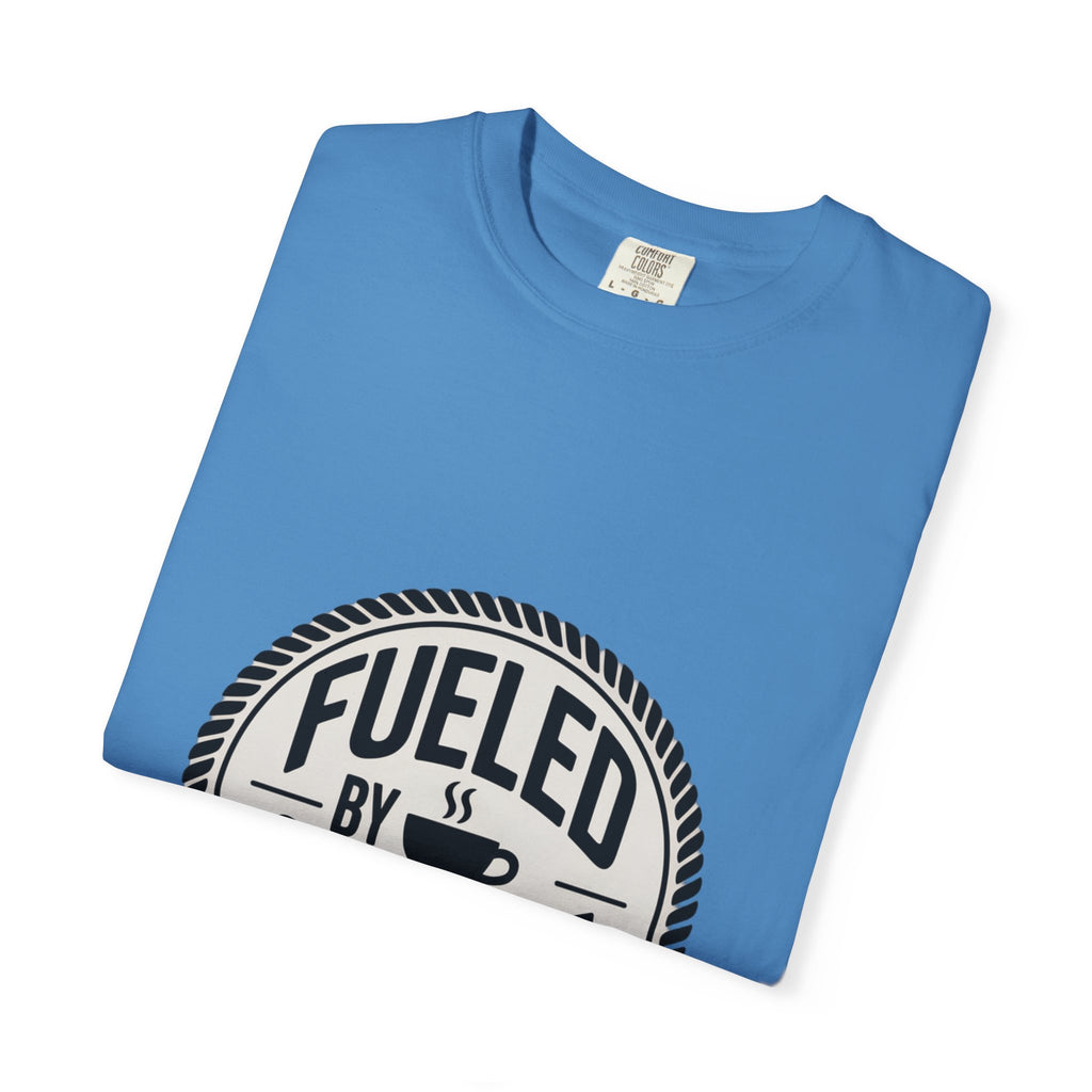 Fueled By Coffee Badge Shirt, Vintage Coffee Lover T-Shirt, Retro Coffee Stamp Logo Tee, Funny Coffee Addict Gift