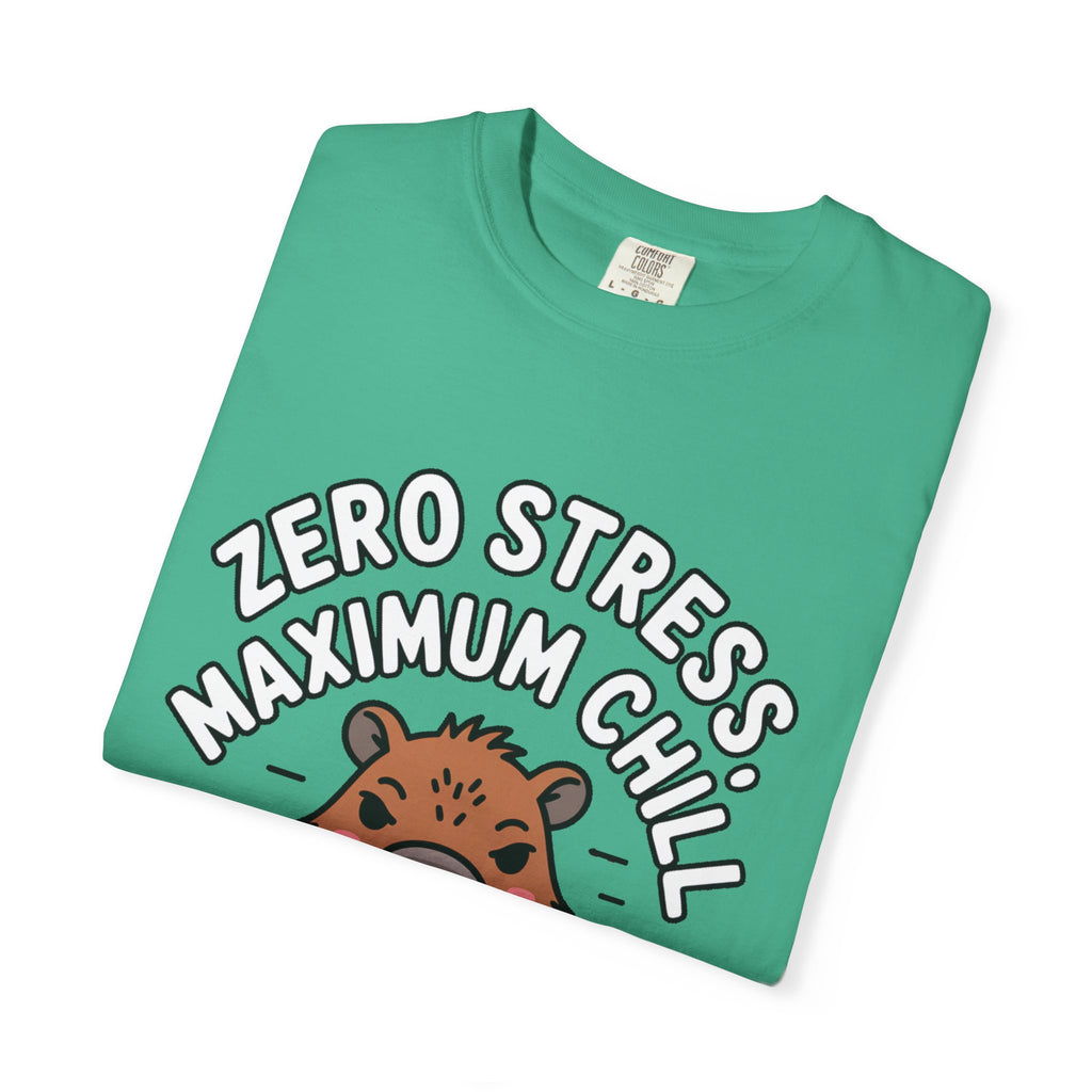 Zero Stress Capybara Shirt, Funny Hot Spring Capybara T-Shirt, Maximum Chill Tee, Cute Animal Lover Gift