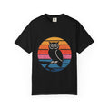 Retro Sunset Owl Badge T-Shirt