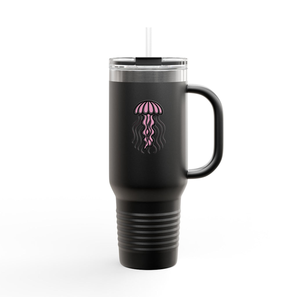 Cute Jellyfish Travel Mug 40oz, Glowing Jellyfish Tumbler with Handle, Ocean Lover Gift, Kawaii Sea Creature Insulated Cup