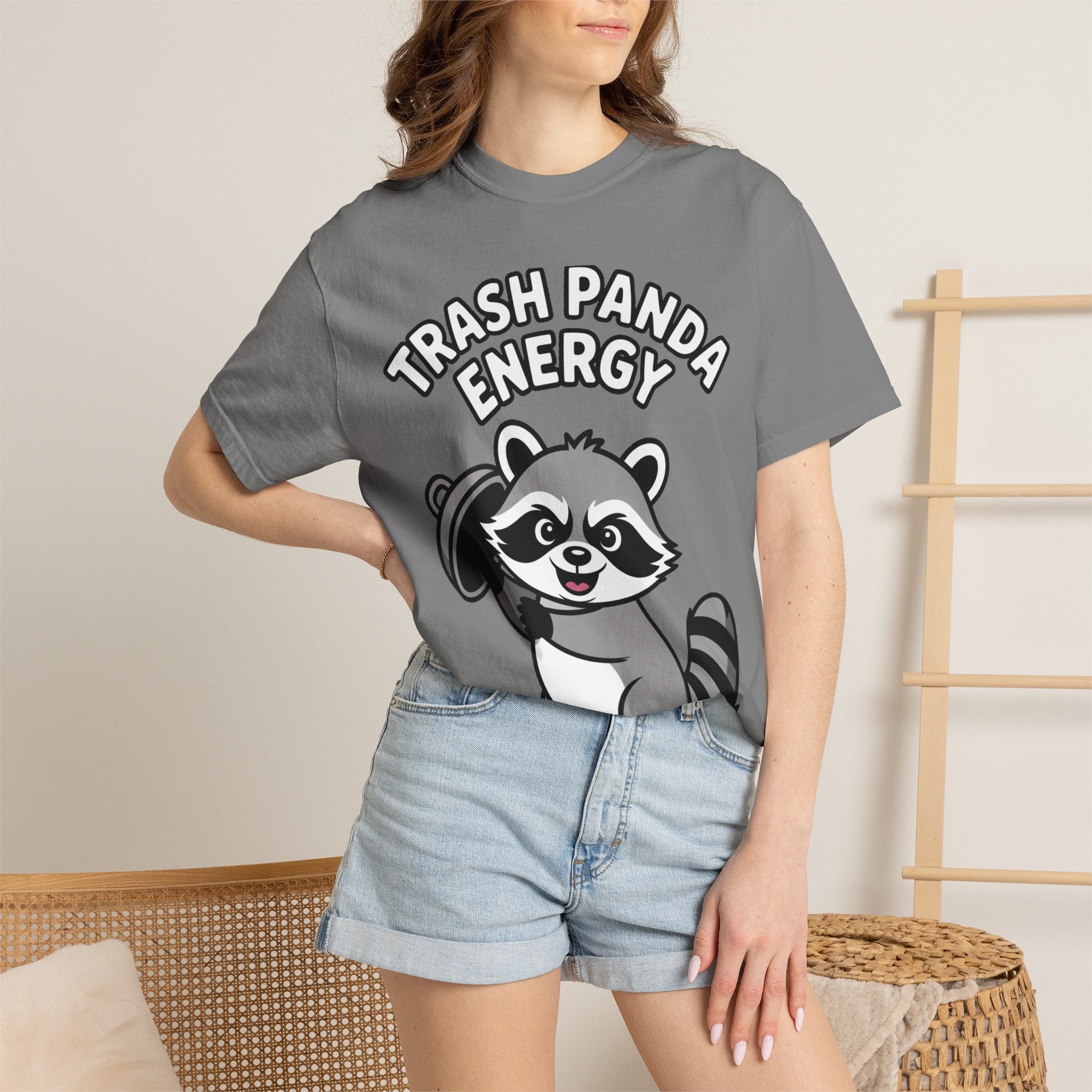 Trash Panda Energy T-Shirt, Funny Raccoon Shirt, Cute Raccoon Graphic Tee, Trash Panda Lover Gift, Unisex Garment Dyed Tee