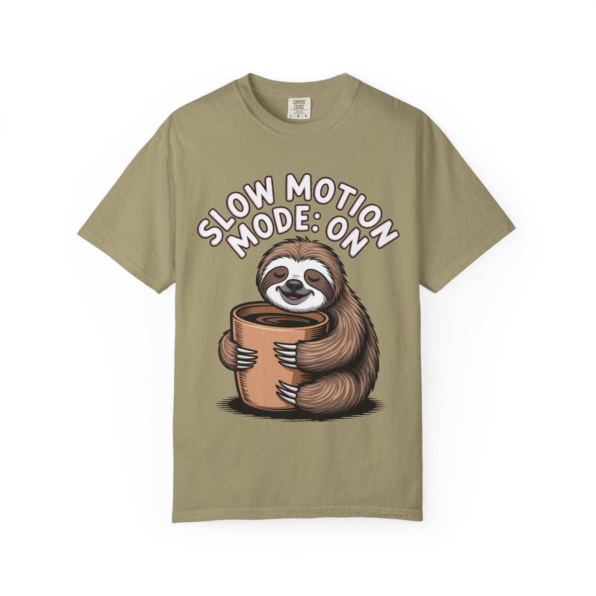 Slow Motion Sloth Shirt, Funny Coffee Lover T-Shirt, Cute Sloth Hugging Coffee Cup Tee, Sleepy Sloth Gift for Coffee Addict