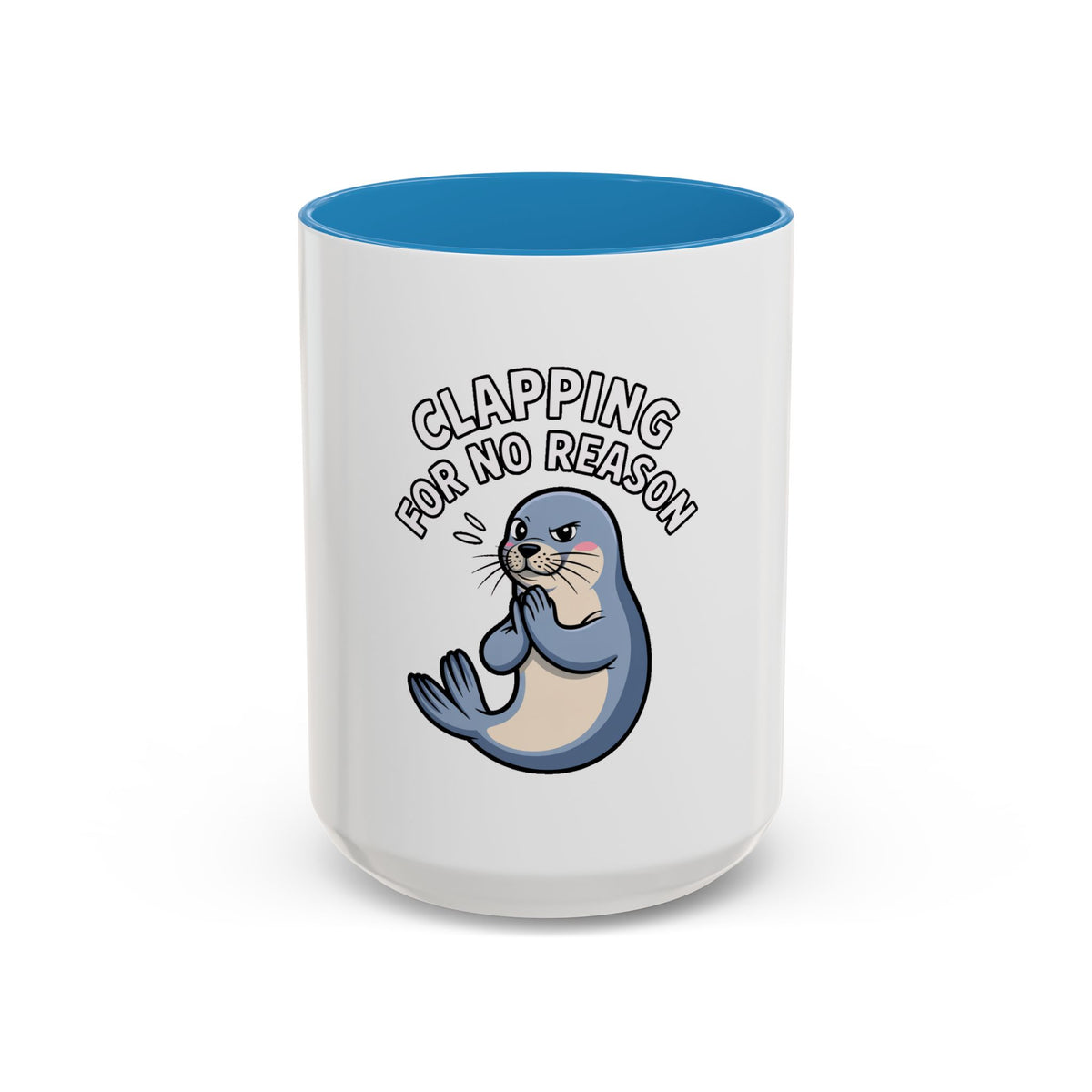 Clapping For No Reason Seal Mug, Funny Sarcastic Seal Coffee Cup, Cute Cartoon Animal Mug, Sassy Seal Gift for Coworker or Friend