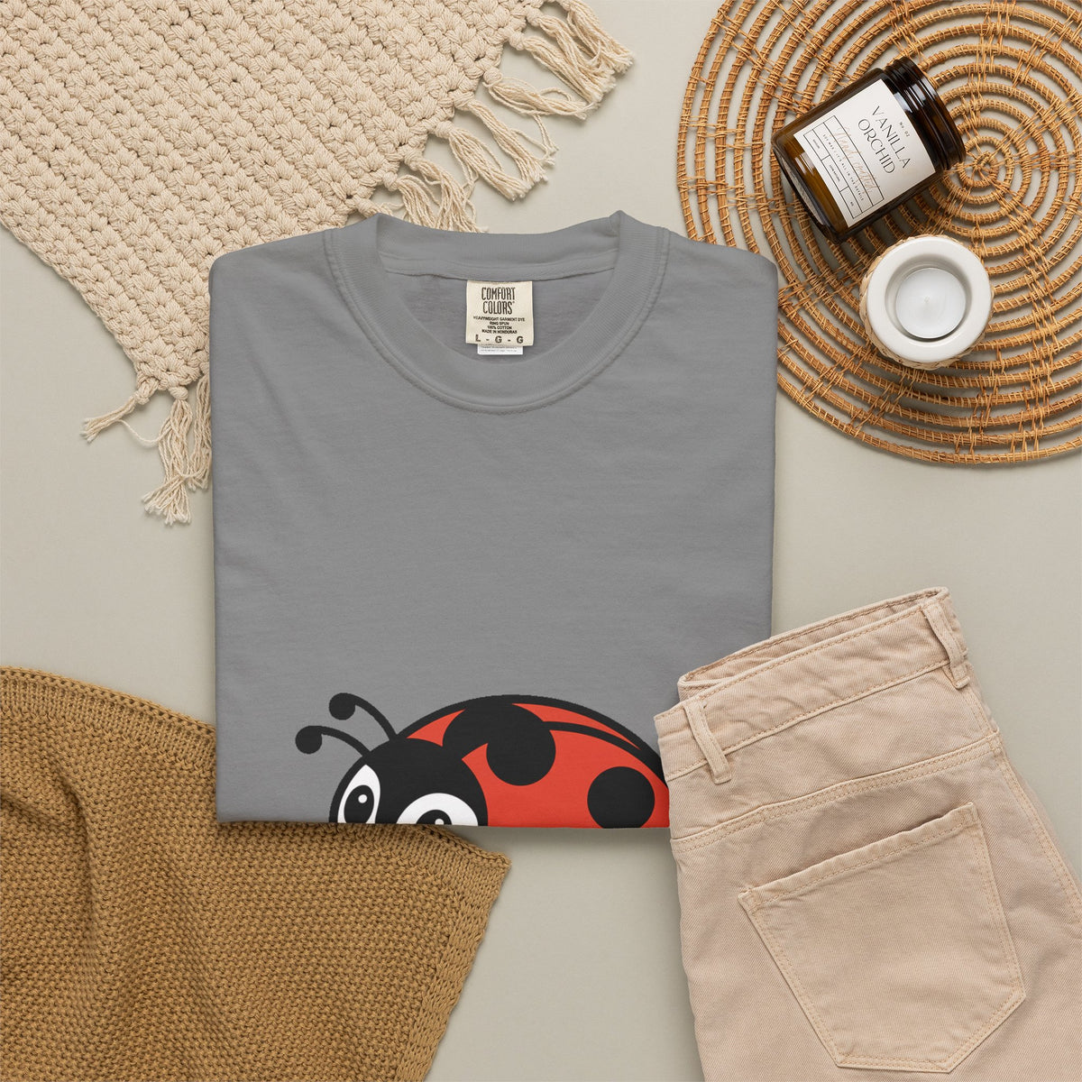 Cute Ladybug T-Shirt, Ladybug On A Leaf Shirt, Garden Bug Lover Gift, Nature Insect Graphic Tee, Kids Ladybug Shirt