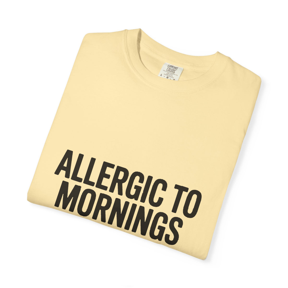 Allergic To Mornings And Small Talk Shirt, Funny Sarcastic T-Shirt, Introvert Gift, Bold Typography Tee for Coffee Lovers