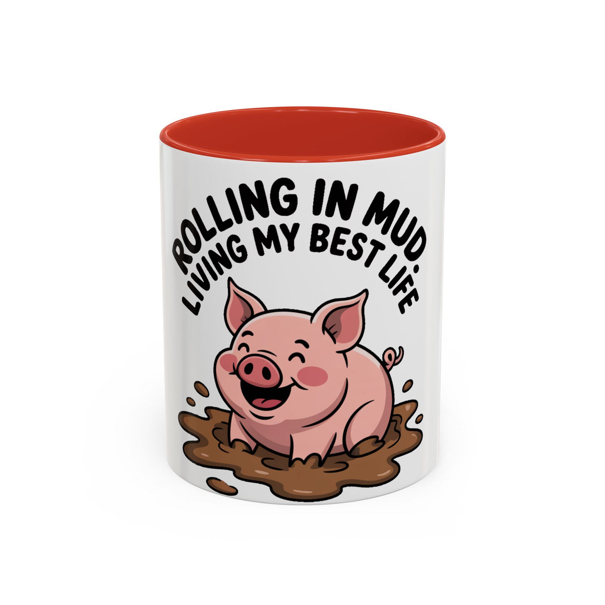 Living My Best Life Pig Mug, Funny Pig Coffee Mug, Rolling In Mud Cute Pig Gift, Farm Animal Lover Mug, Cute Pig Lover Present