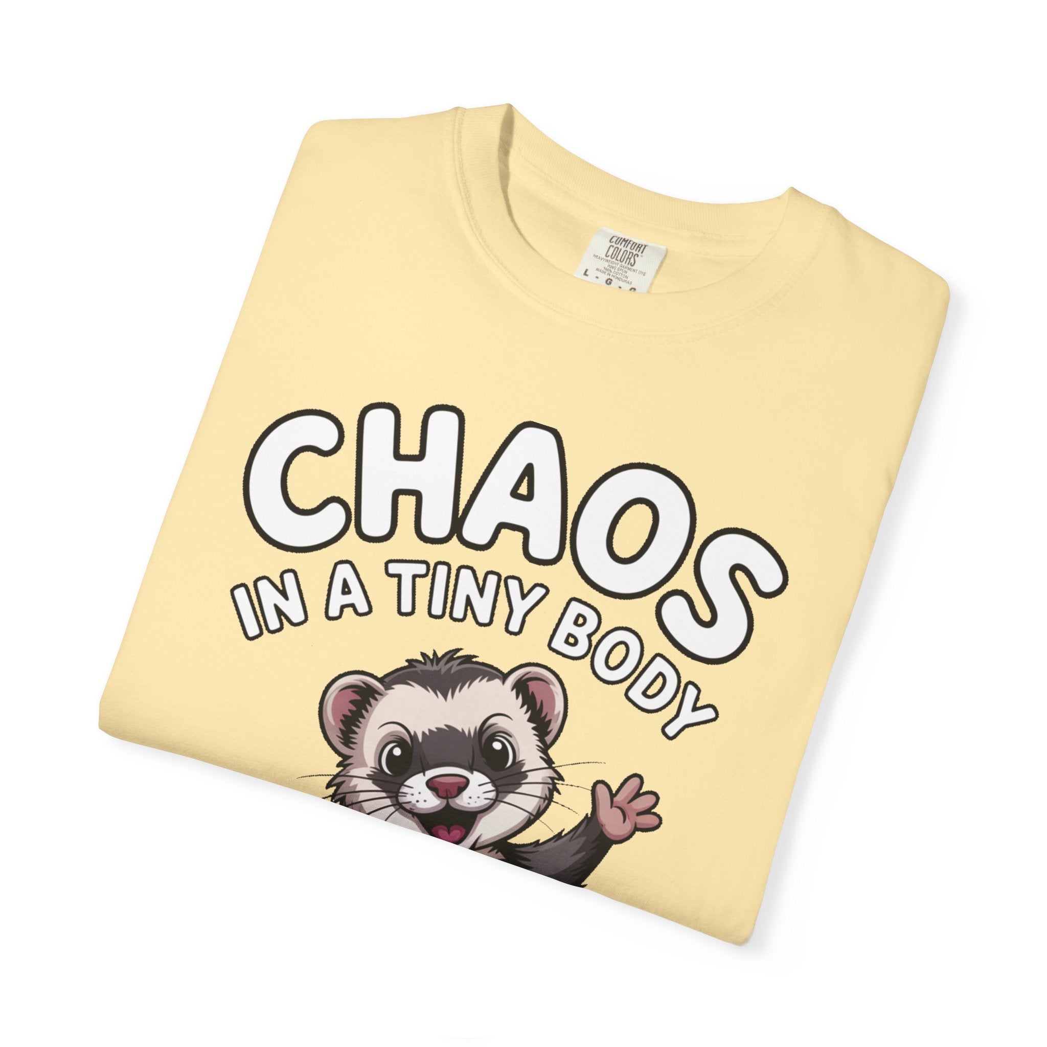 Funny Ferret Shirt, Chaos In A Tiny Body T-Shirt, Cute Ferret Lover Gift, Funny Pet Owner Tee, Ferret Mom Dad Shirt