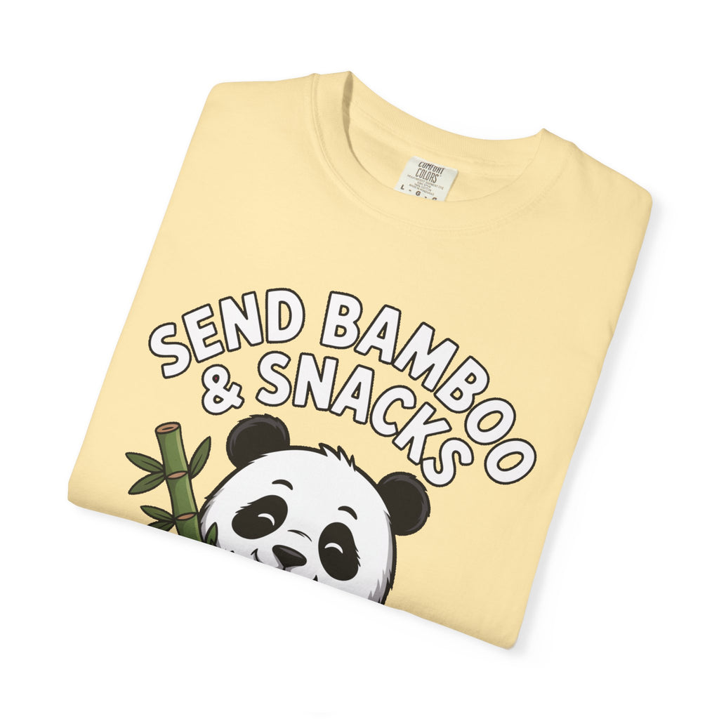 Send Bamboo Panda Shirt, Funny Panda T-Shirt, Cute Bamboo Snacks Tee, Panda Lover Gift, Cartoon Panda Graphic Shirt