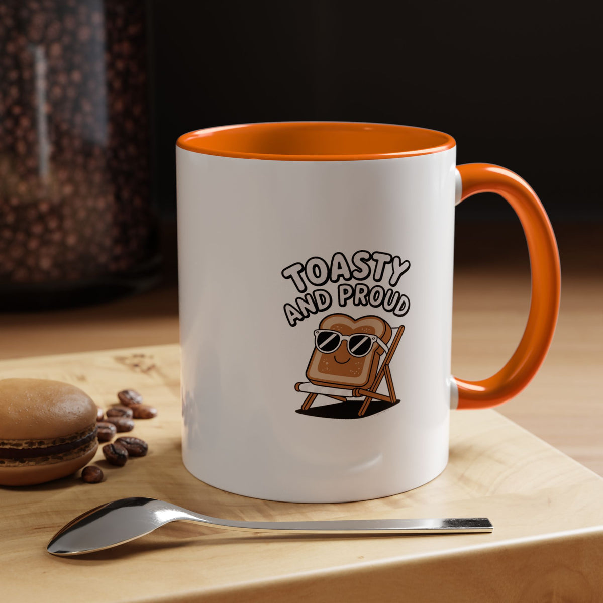 Toasty And Proud Mug, Funny Toast Sunglasses Coffee Mug, Cute Breakfast Lover Gift, Beach Chair Toast Cup, Funny Kitchen Mug