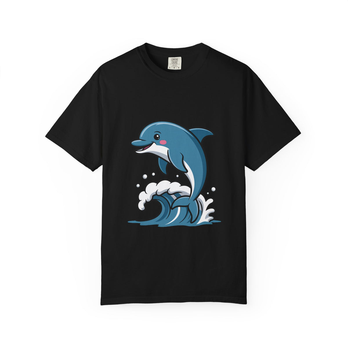 Cute Dolphin T-Shirt, Jumping Wave Dolphin Shirt, Ocean Lover Gift, Garment Dyed Unisex Tee, Beach Vacation Shirt