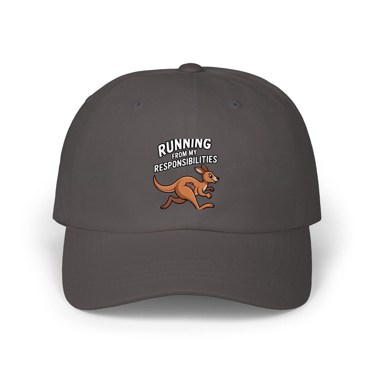 Running From My Responsibilities Dad Hat, Funny Kangaroo Cap, Cute Cartoon Animal Embroidered Hat, Funny Adulting Gift Cap