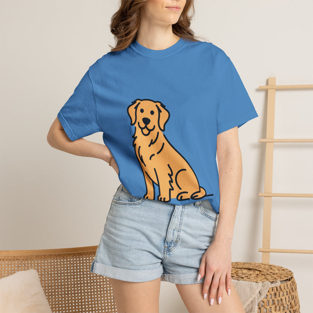 Golden Retriever Shirt, Minimalist Dog Silhouette T-Shirt, Cute Line Art Dog Lover Gift, Retriever Mom Dad Tee
