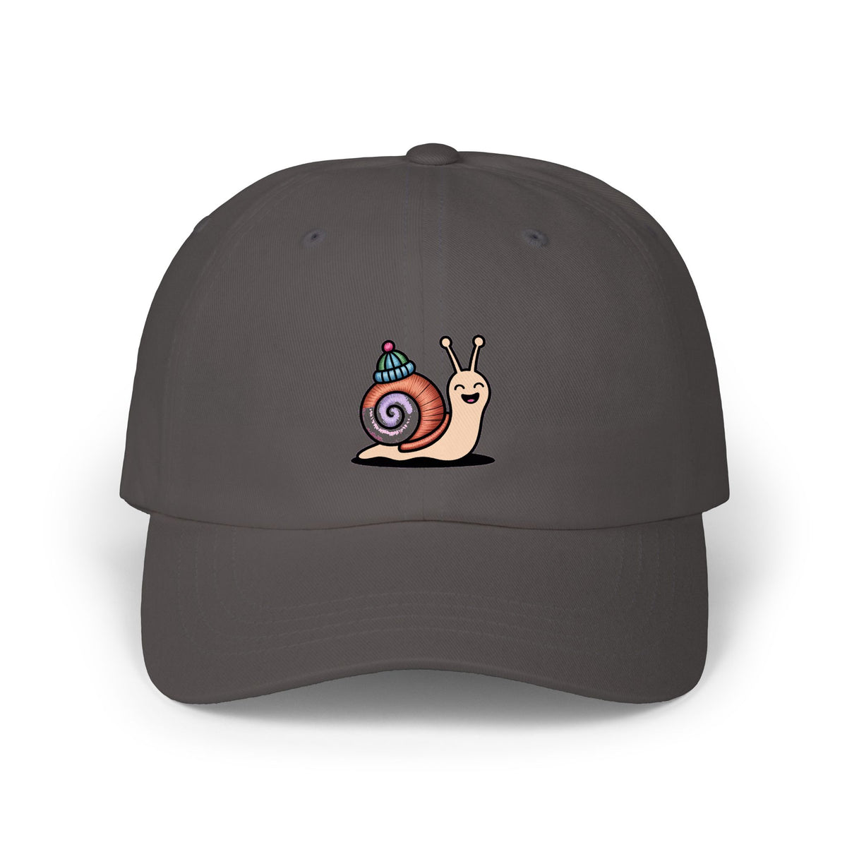 Cute Snail With Tiny Hat Dad Cap, Embroidered Snail Hat, Funny Cottagecore Baseball Cap, Cute Nature Lover Gift, Unstructured 6-Panel