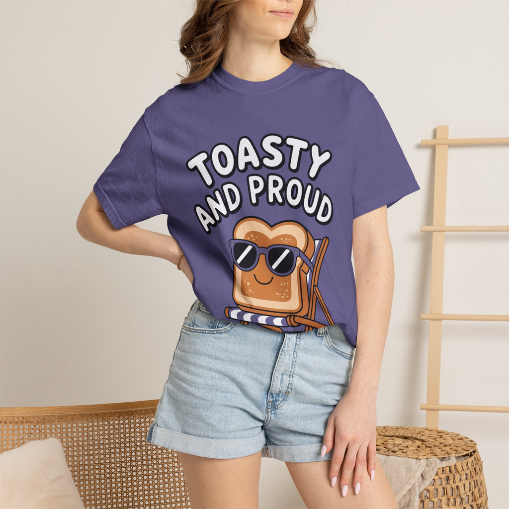 Toasty And Proud Bread Shirt, Funny Toast Sunglasses T-Shirt, Cute Beach Chair Bread Tee, Summer Vacation Gift