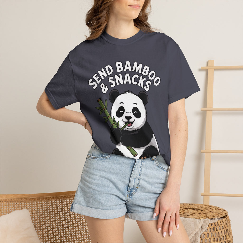 Send Bamboo Panda Shirt, Funny Panda T-Shirt, Cute Bamboo Snacks Tee, Panda Lover Gift, Cartoon Panda Graphic Shirt