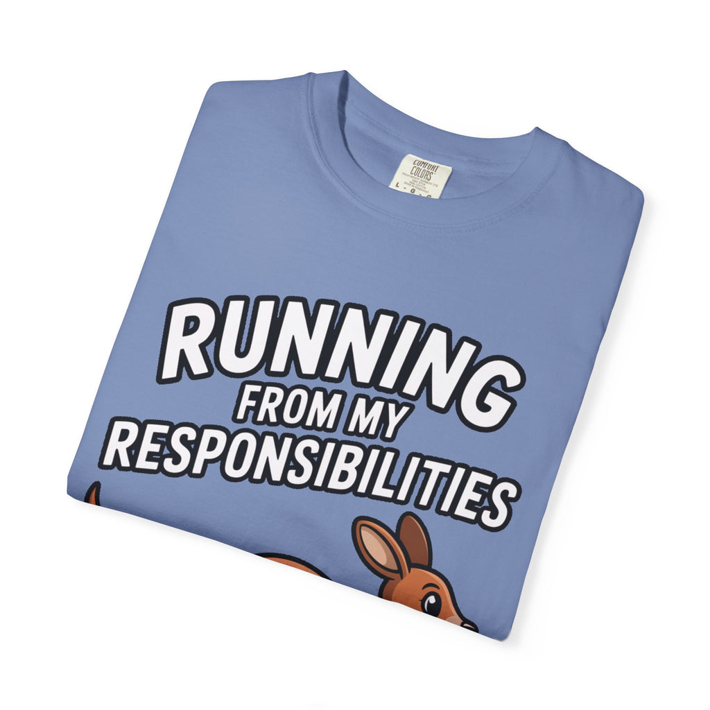 Funny Kangaroo Shirt, Running From My Responsibilities T-Shirt, Sarcastic Adulting Tee, Funny Gift for Procrastinators