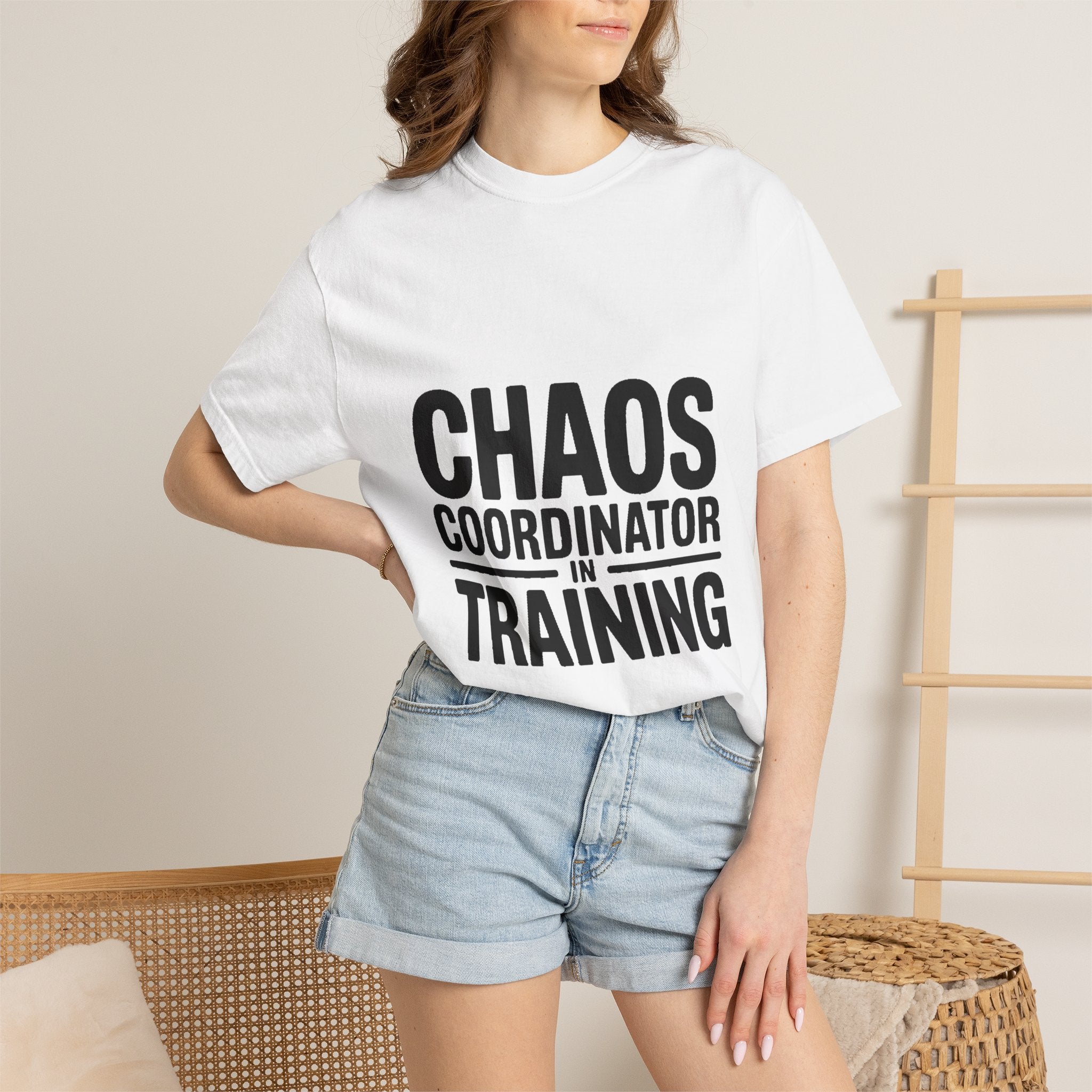 Chaos Coordinator In Training Shirt, Funny Bold Typography Tee, Sarcastic Mom Life T-Shirt, Gift for New Parents or Teachers