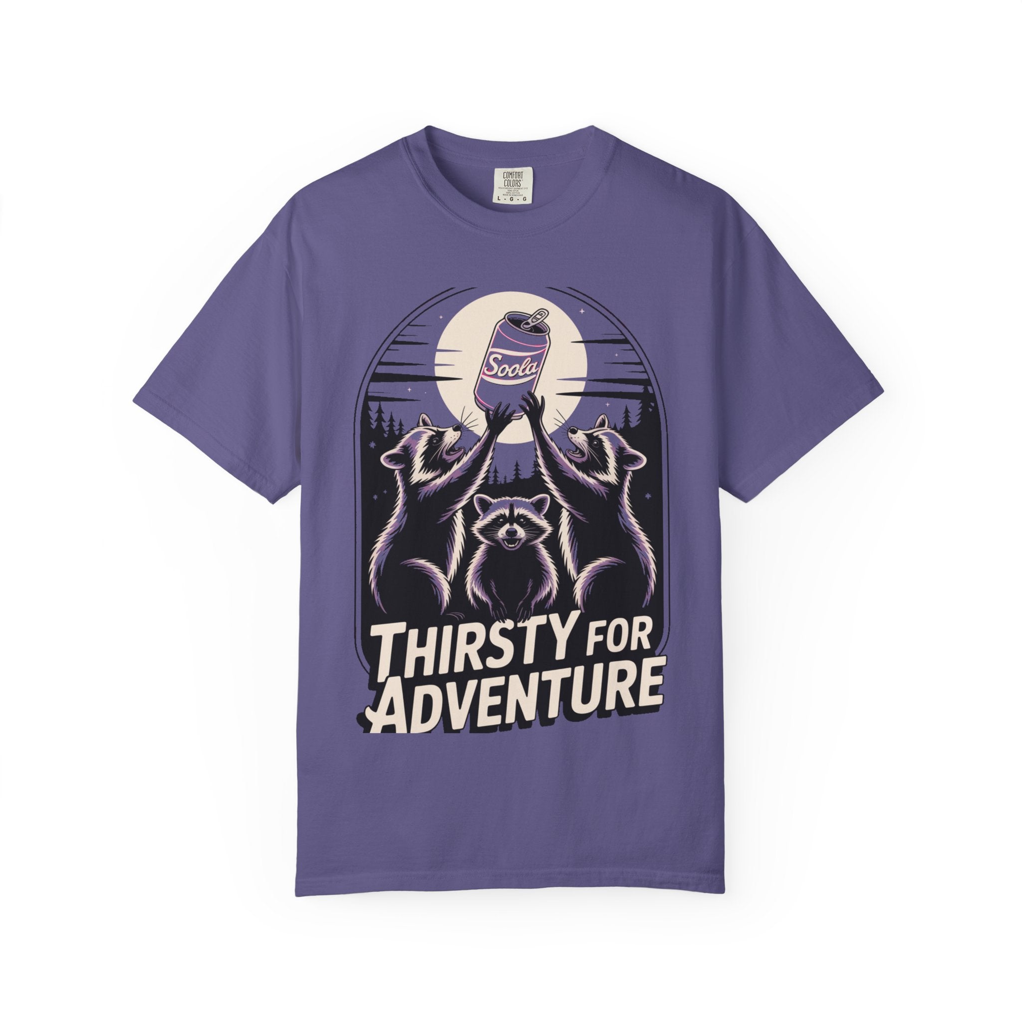 Thirsty For Adventure Raccoons Shirt, Funny Vintage Raccoon T-Shirt, Retro Soda Poster Tee, Camping Gift