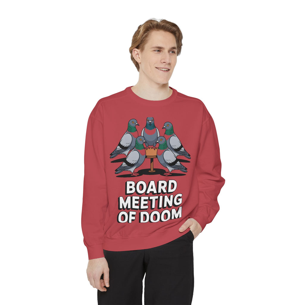 Funny Pigeon Sweatshirt, Board Meeting Of Doom Crewneck, Office Humor Bird Gift, Funny Coworker Sweater