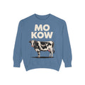 Mo Kow Funny Cow Sweatshirt, Absurd Meme Crewneck, Deadpan Farm Animal Embroidered Sweatshirt, Funny Cow Lover Gift