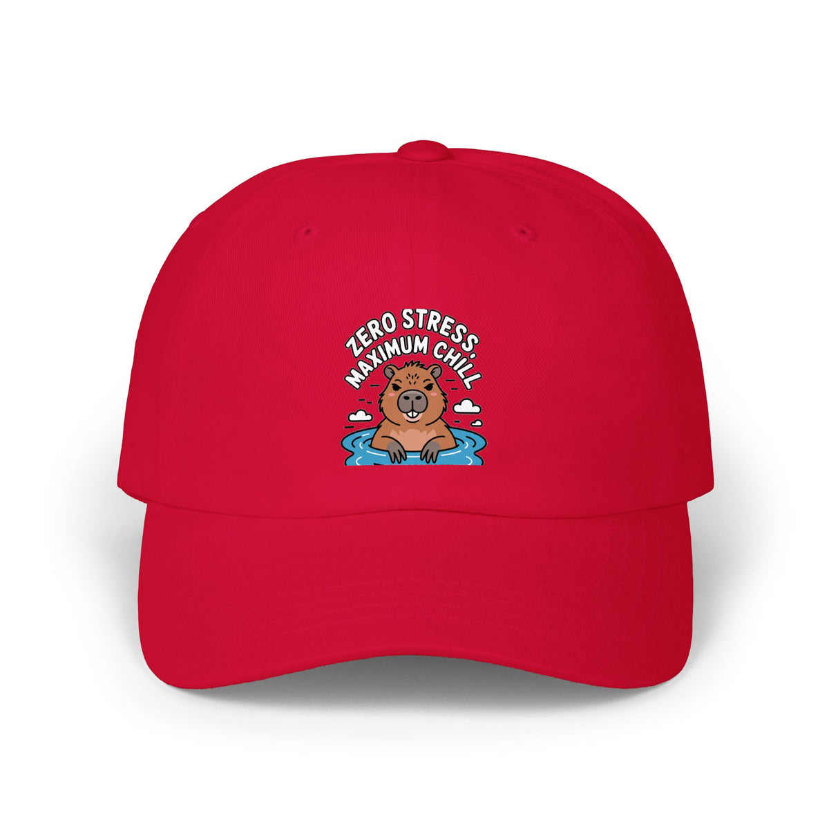 Zero Stress Capybara Dad Hat, Funny Capybara Embroidered Cap, Hot Spring Capybara Gift, Chill Animal Lover Baseball Hat