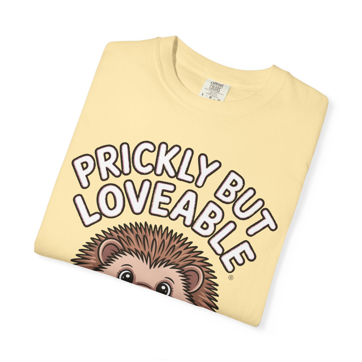 Prickly But Loveable Hedgehog Shirt, Cute Cartoon Hedgehog T-Shirt, Funny Animal Lover Gift, Flower Hedgehog Tee