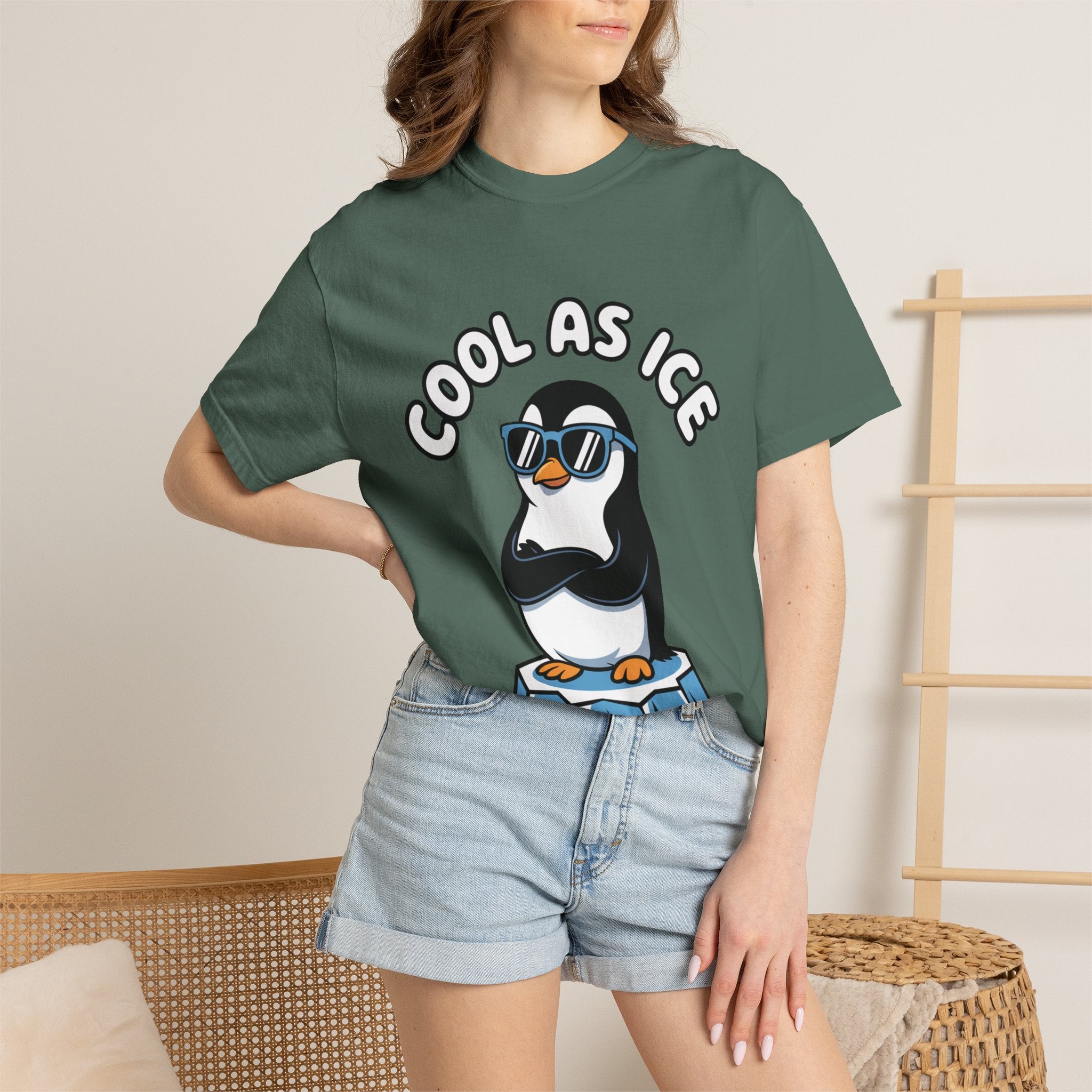 Cool As Ice Penguin Shirt, Funny Sunglasses Penguin T-Shirt, Cute Winter Animal Tee, Ice Block Bird Lover Gift