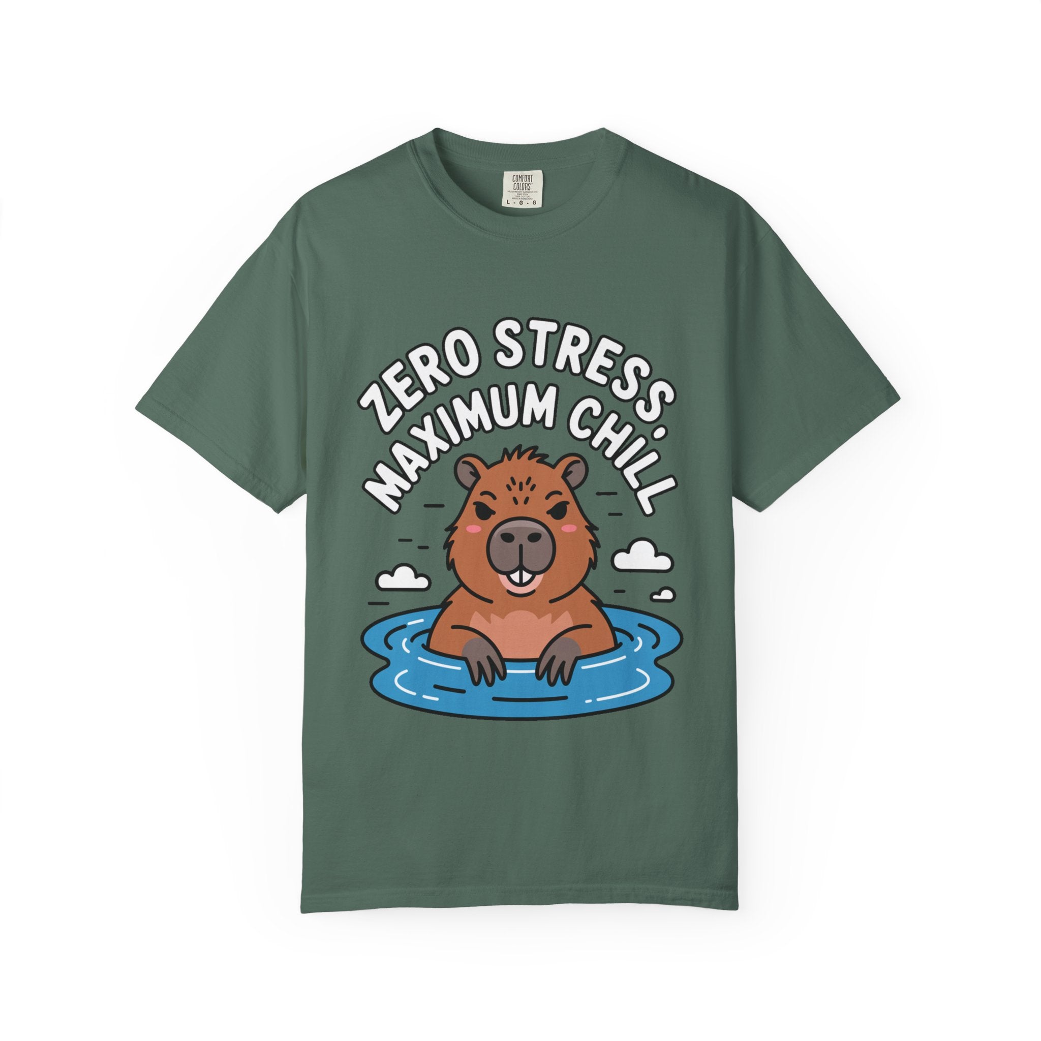 Zero Stress Capybara Shirt, Funny Hot Spring Capybara T-Shirt, Maximum Chill Tee, Cute Animal Lover Gift