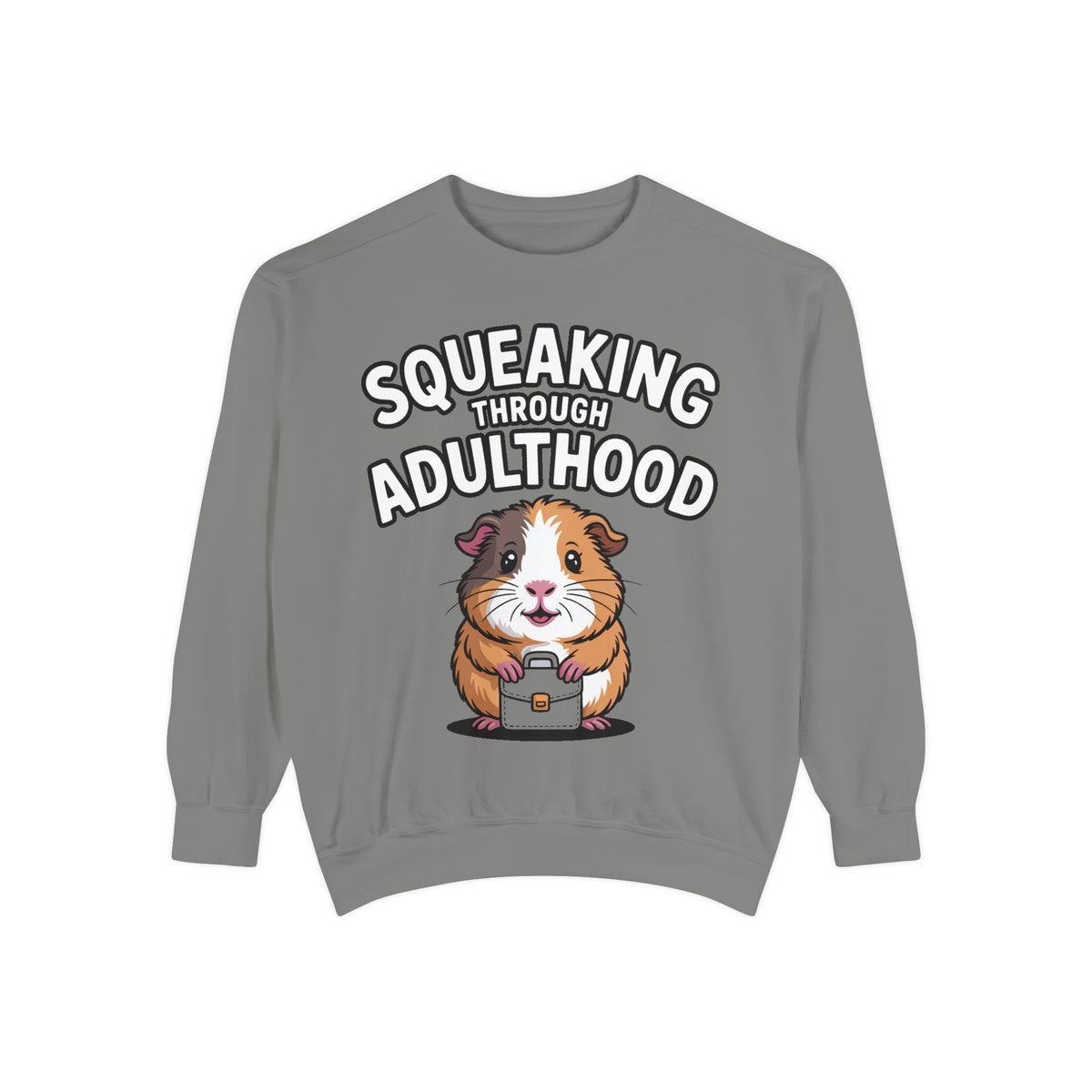 Guinea Pig Squeaking Through Adulthood Sweatshirt, Funny Guinea Pig Crewneck, Cute Adulting Sweatshirt, Guinea Pig Lover Gift
