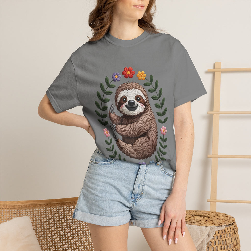 Floral Sloth T-Shirt