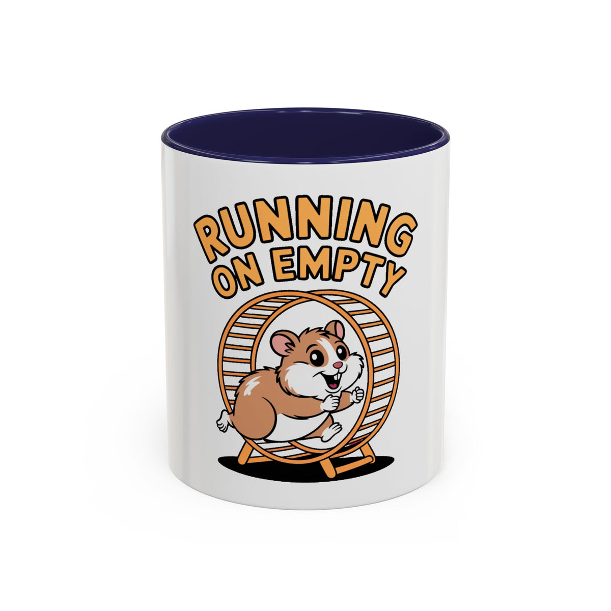 Running On Empty Hamster Mug, Funny Tired Hamster Coffee Cup, Cute Exhausted Wheel Runner Gift, Sarcastic Coffee Mug for Coworker