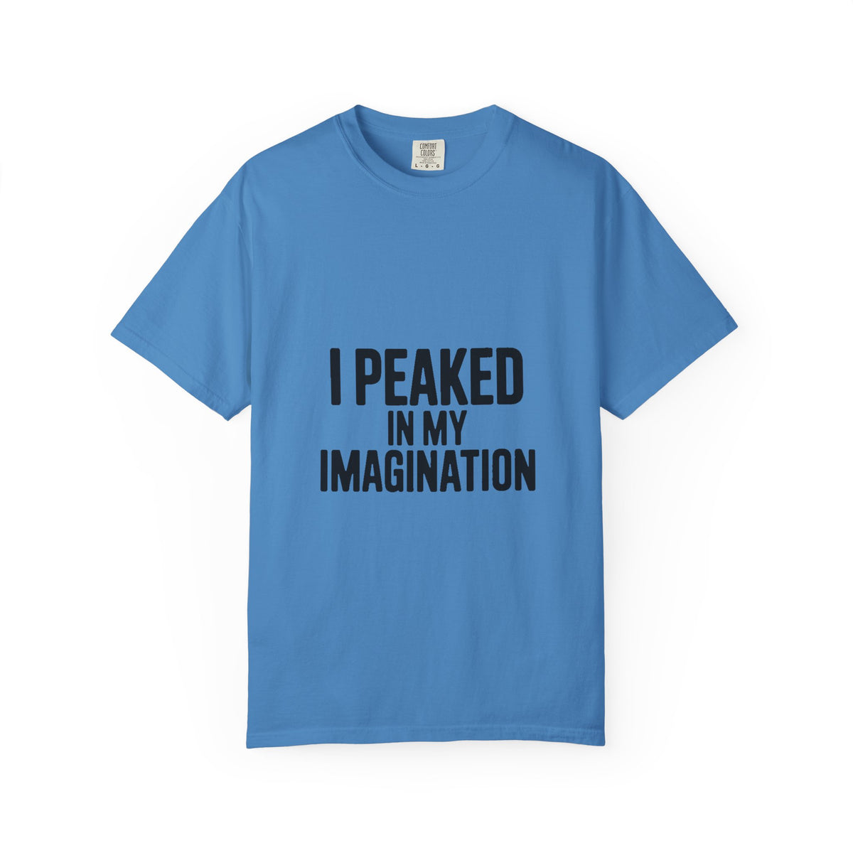 I Peaked In My Imagination Shirt, Funny Sarcastic T-Shirt, Bold Typography Tee, Daydreamer Gift, Minimalist Statement Shirt