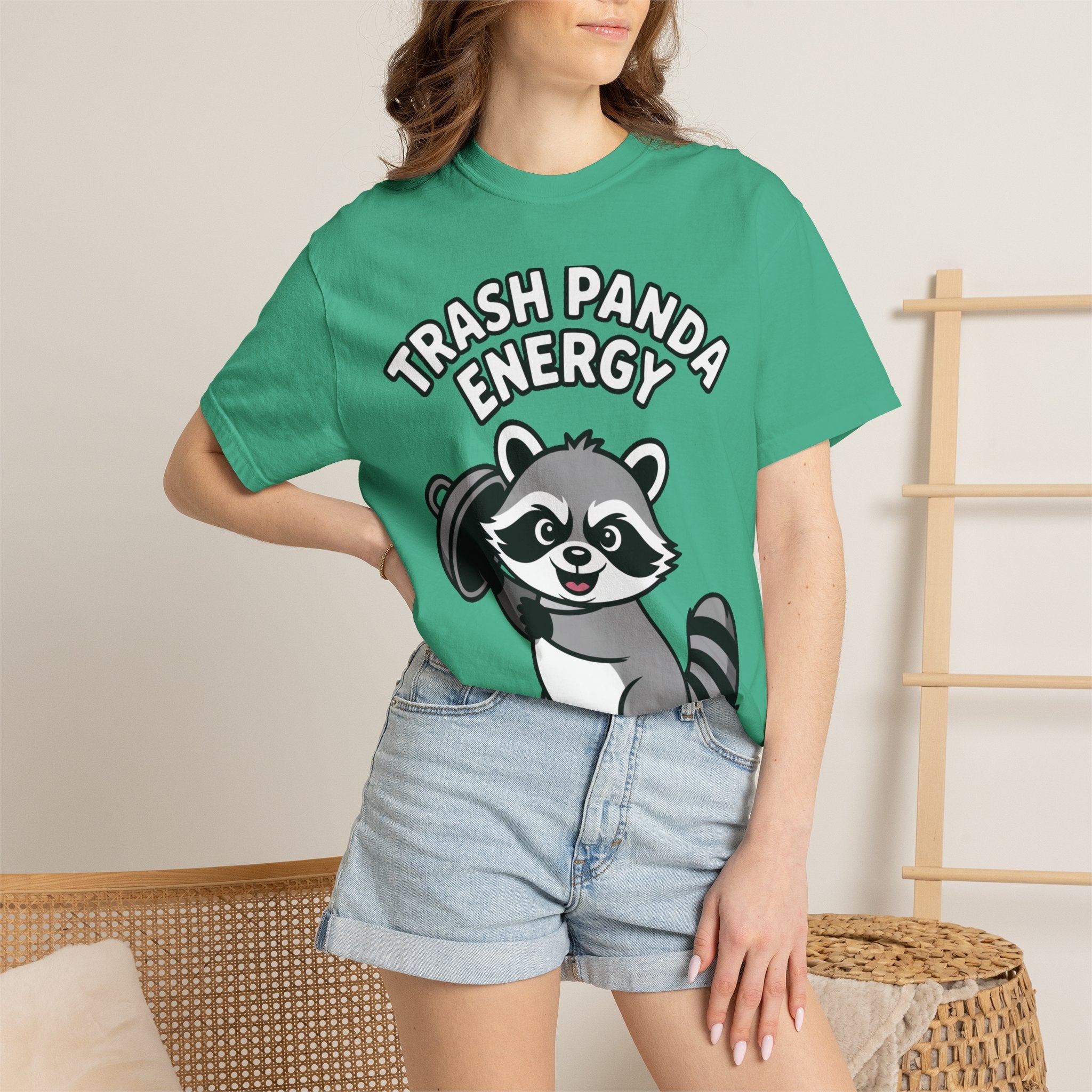 Trash Panda Energy T-Shirt, Funny Raccoon Shirt, Cute Raccoon Graphic Tee, Trash Panda Lover Gift, Unisex Garment Dyed Tee