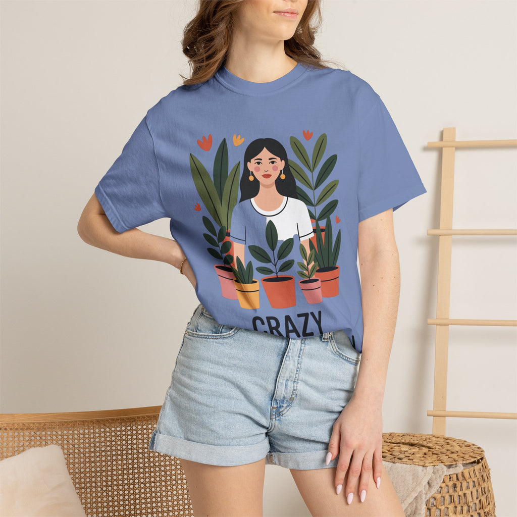 Crazy Plant Lady Shirt, Cute Plant Lover T-Shirt, Botanical Illustration Tee, Funny Gardener Gift, Plant Mom Shirt for Women