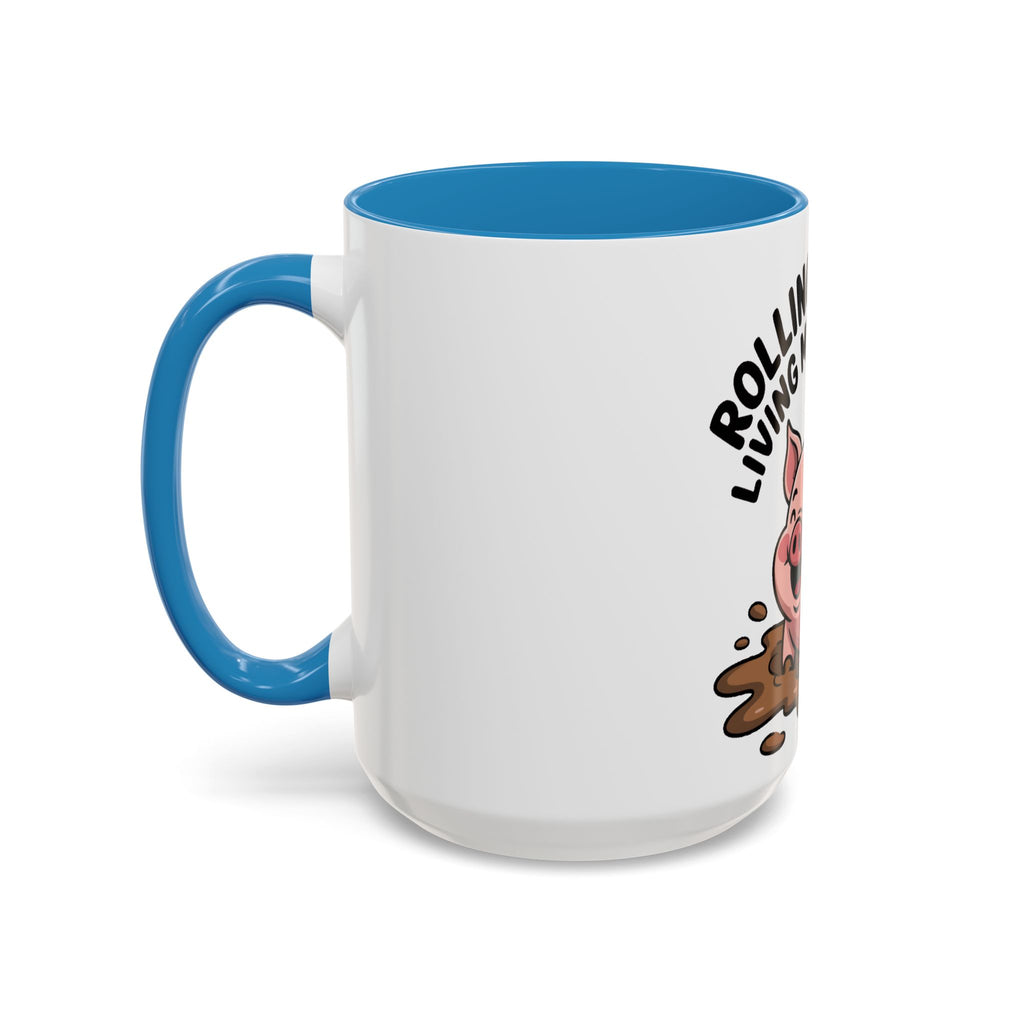 Living My Best Life Pig Mug, Funny Pig Coffee Mug, Rolling In Mud Cute Pig Gift, Farm Animal Lover Mug, Cute Pig Lover Present