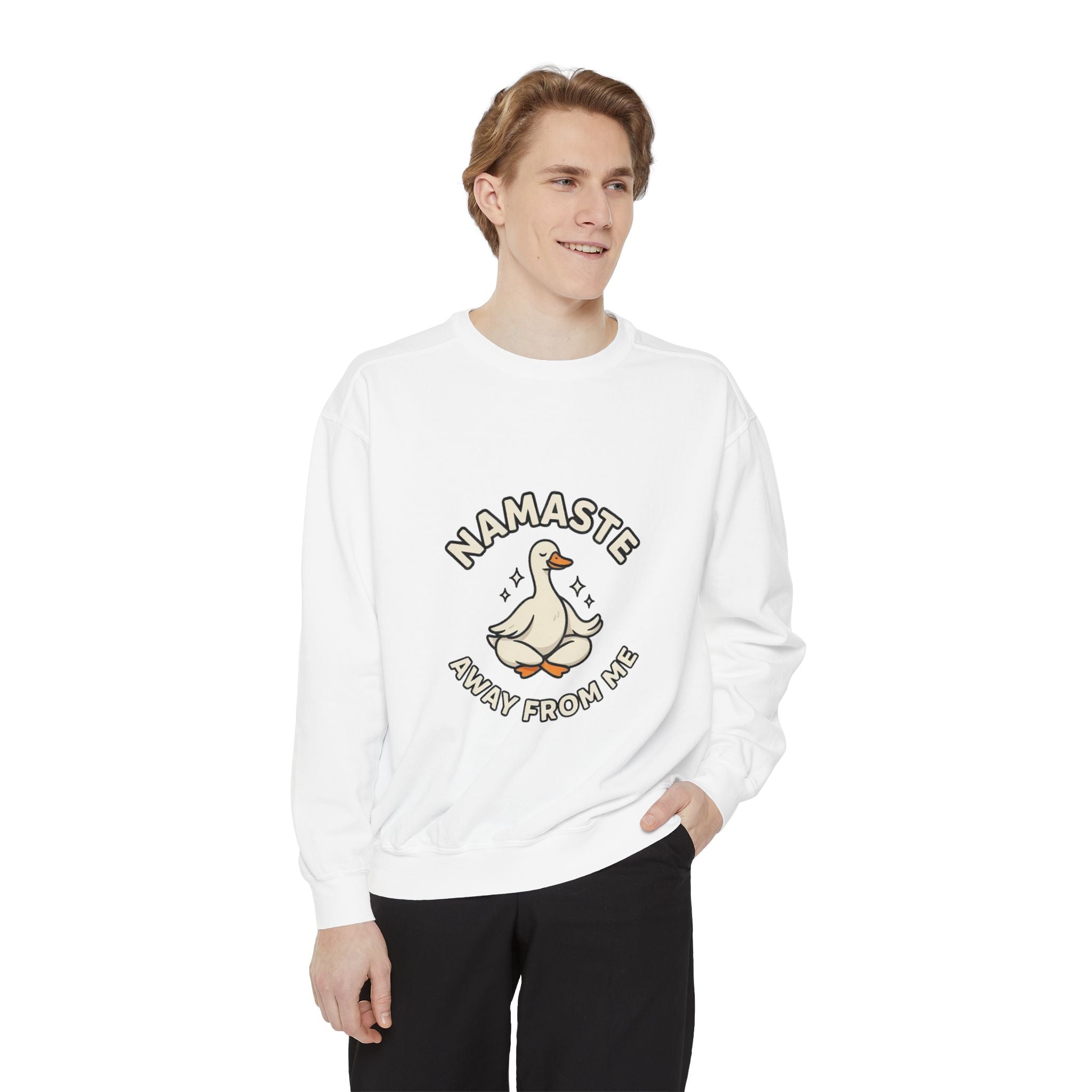 Sweatshirt - "Namaste Away From Me" Funny Goose Graphic Crewneck