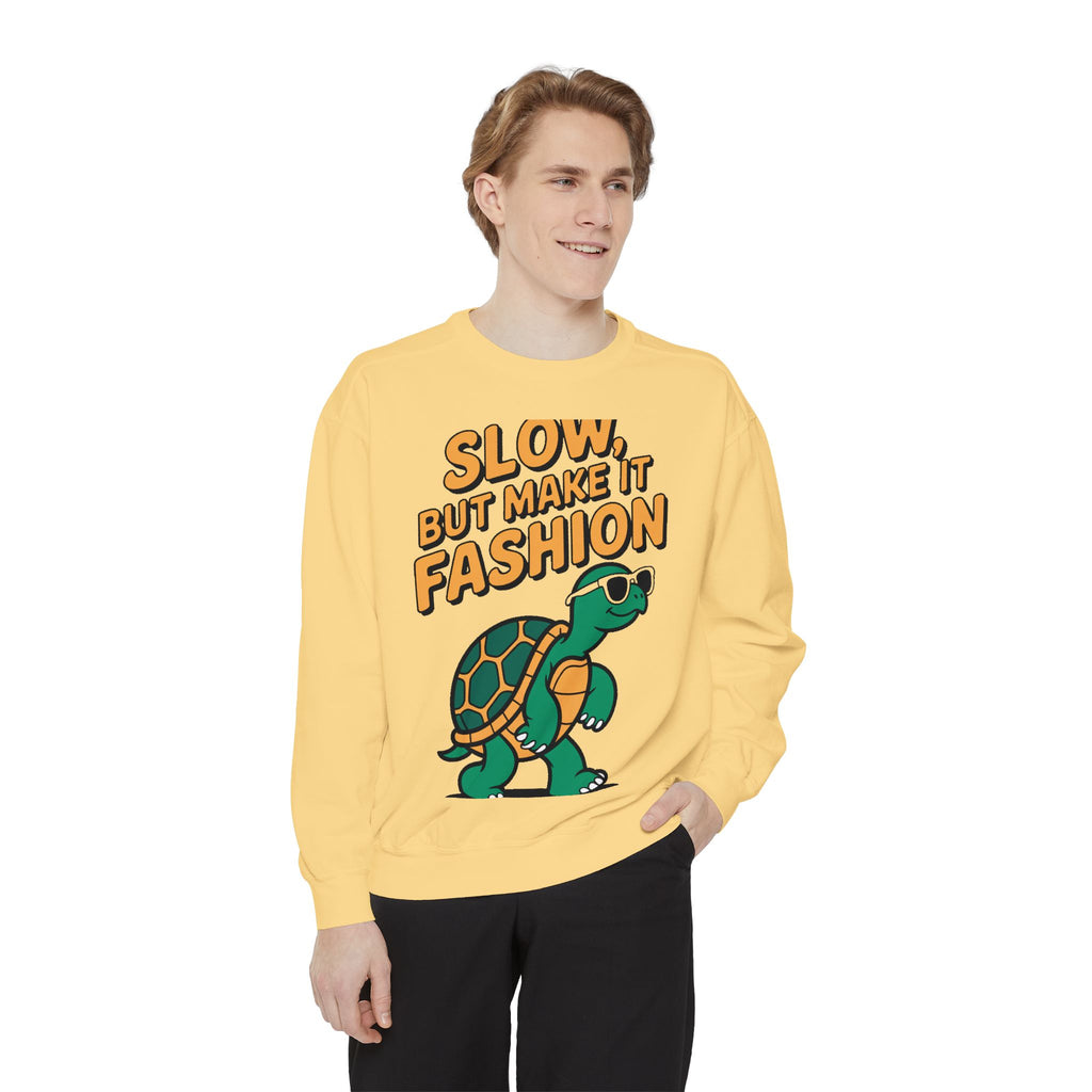 Funny Turtle Sweatshirt, Slow But Make It Fashion Crewneck, Cute Sunglasses Turtle Sweater, Retro Turtle Lover Gift