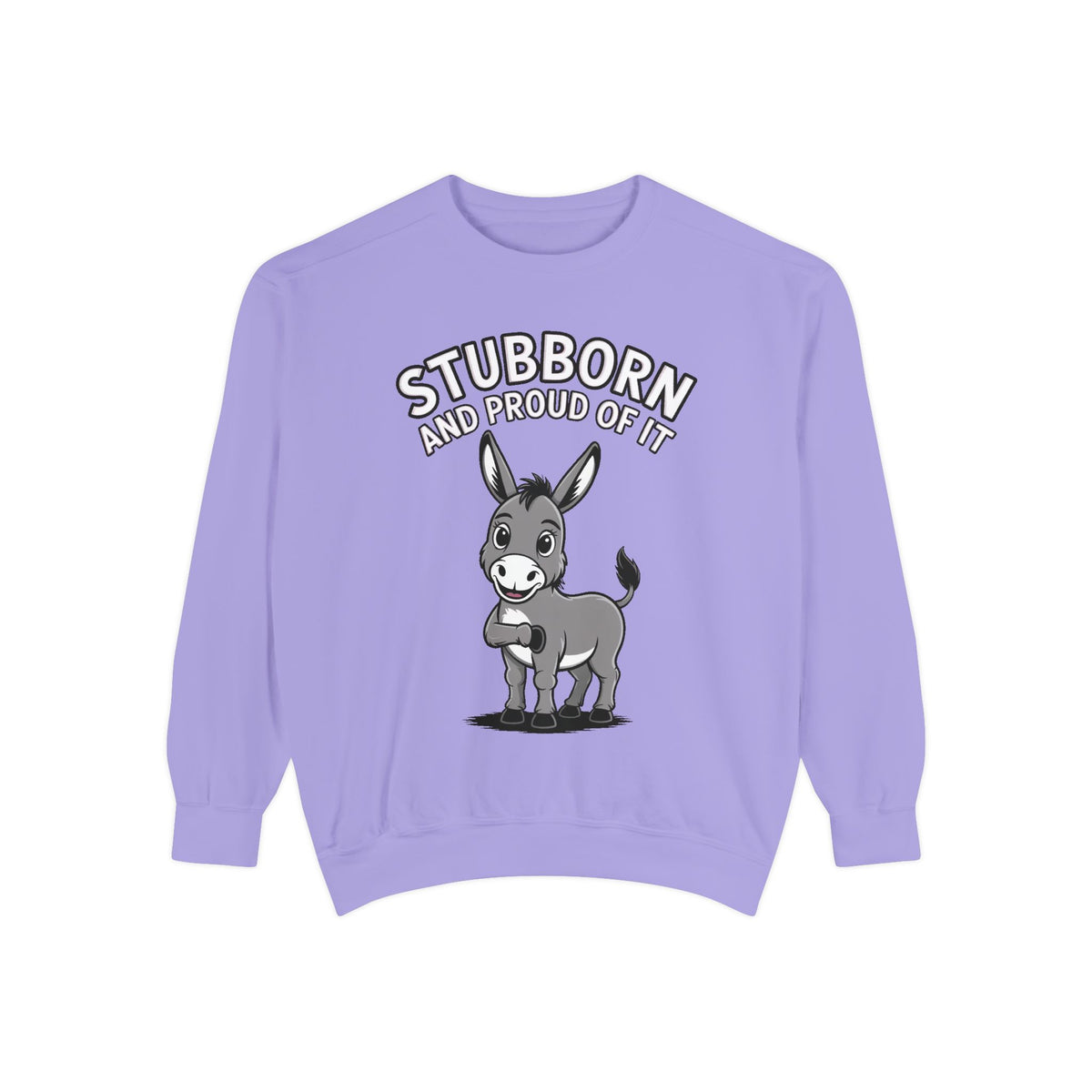 Stubborn Donkey Sweatshirt, Funny Donkey Crewneck, Stubborn And Proud Of It Shirt, Cute Farm Animal Gift, Embroidered Style Sweater