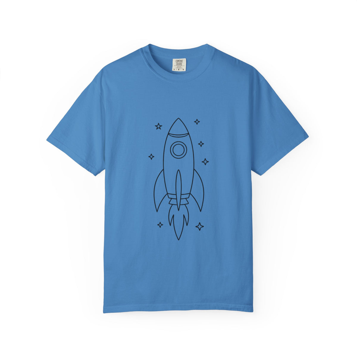 Rocket Ship Line Art Shirt, Minimalist Chase The Stars T-Shirt, Single Line Space Tee, Cute Rocket Tattoo Style Shirt Gift