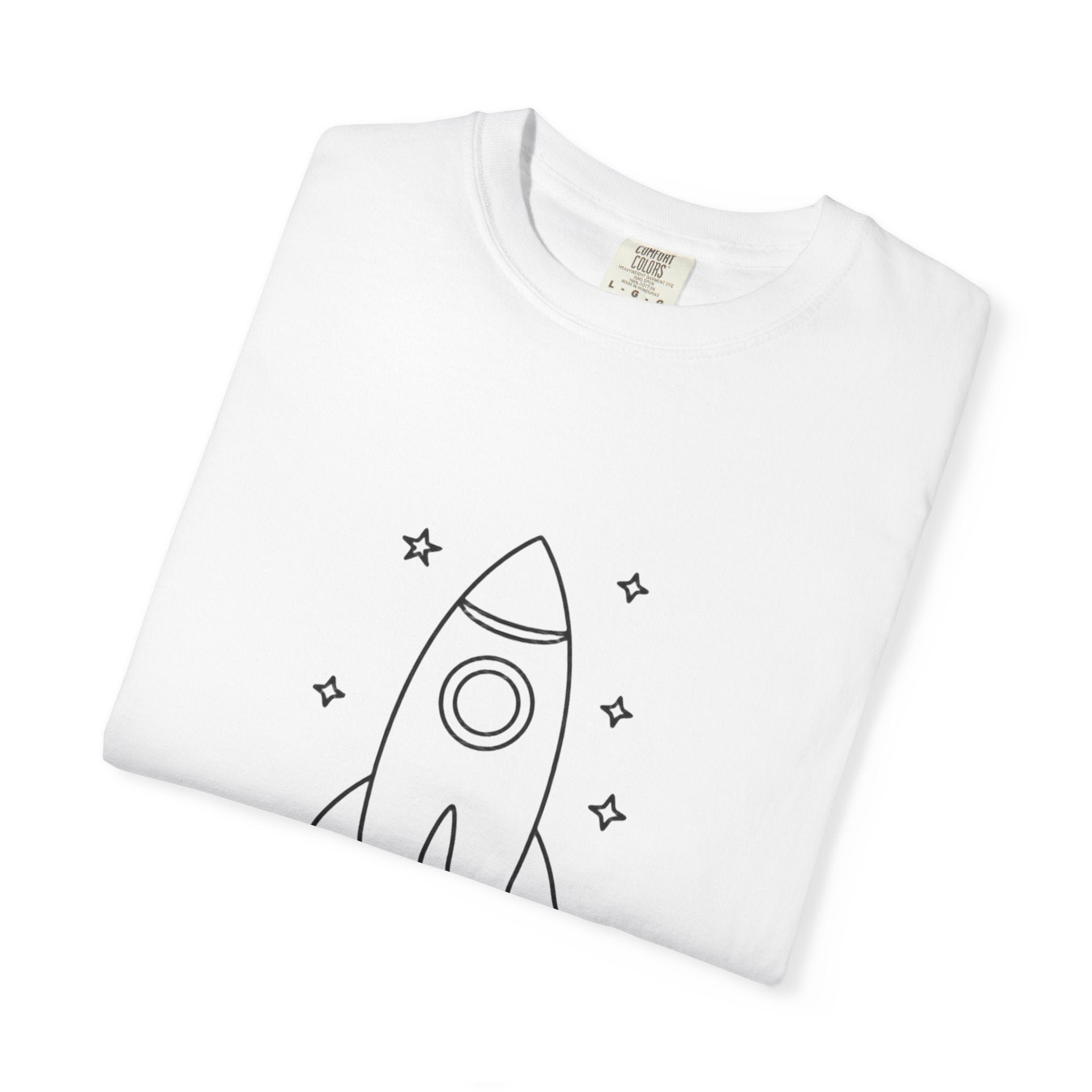Rocket Ship Line Art Shirt, Minimalist Chase The Stars T-Shirt, Single Line Space Tee, Cute Rocket Tattoo Style Shirt Gift