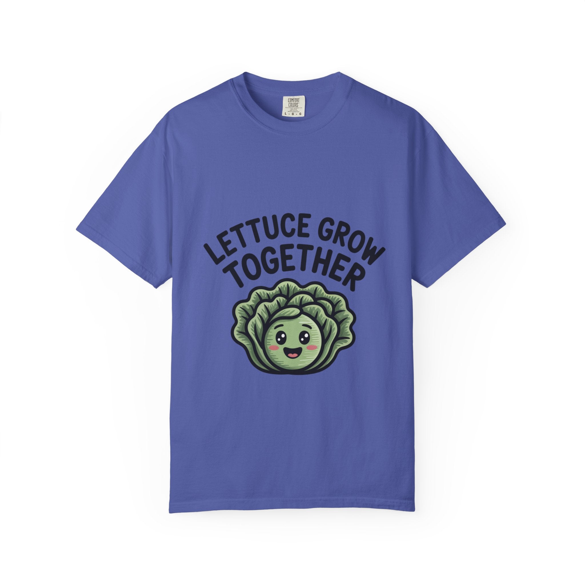 Lettuce Grow Together Shirt, Funny Vegetable Pun T-Shirt, Cute Cartoon Lettuce Tee, Gardener Gift, Plant Lover Shirt