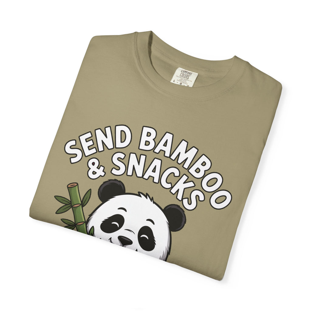 Send Bamboo Panda Shirt, Funny Panda T-Shirt, Cute Bamboo Snacks Tee, Panda Lover Gift, Cartoon Panda Graphic Shirt
