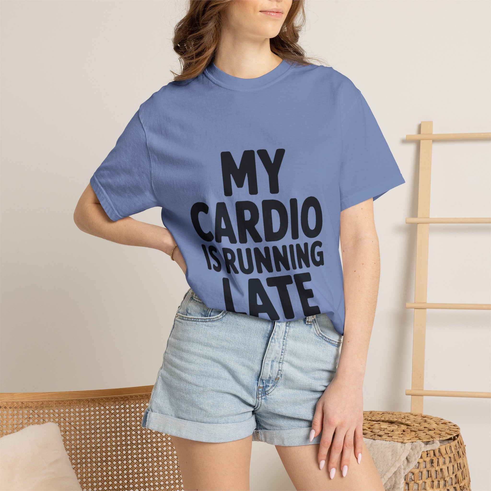 My Cardio Is Running Late Shirt, Funny Gym Excuse T-Shirt, Sarcastic Workout Tee, Lazy Fitness Humor Gift