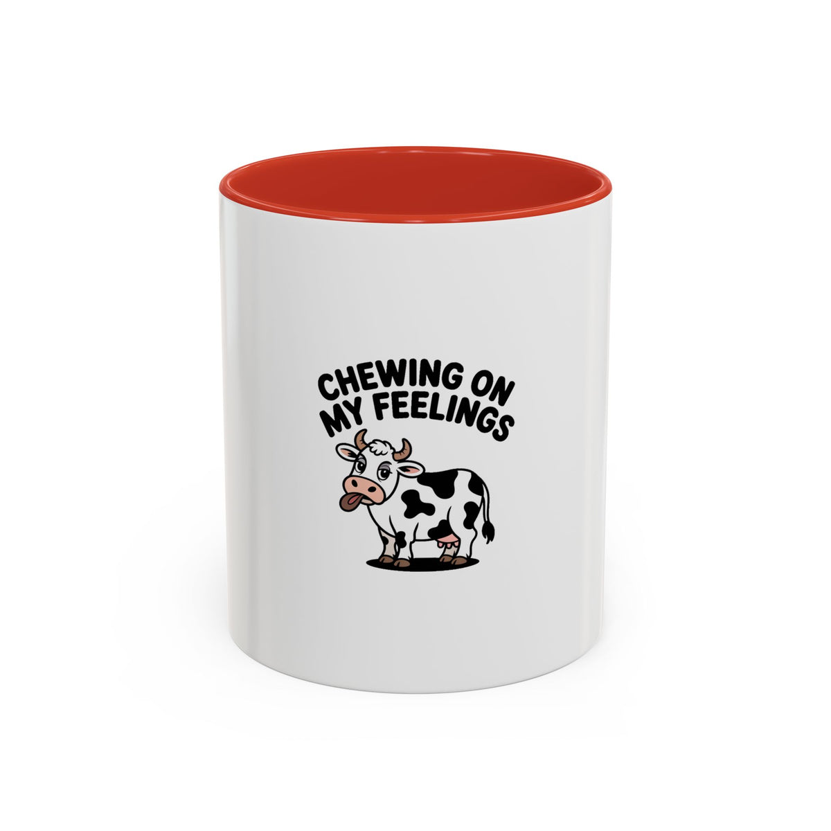 Chewing On My Feelings Mug, Funny Cow Coffee Mug, Cute Cartoon Cow Gift, Sarcastic Mental Health Mug, Introvert Coffee Cup