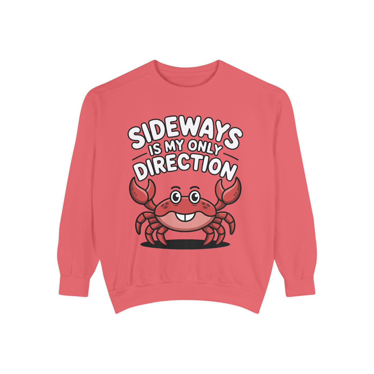 Funny Crab Sweatshirt, Sideways Is My Only Direction Crewneck, Cute Crab Lover Gift, Embroidered Patch Style Beach Sweatshirt