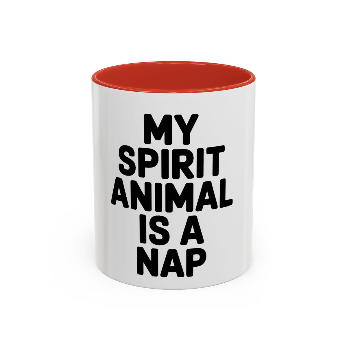 My Spirit Animal Is A Nap Mug, Funny Nap Lover Coffee Cup, Lazy Day Sarcastic Gift, Bold Typography Accent Mug for Coffee or Tea