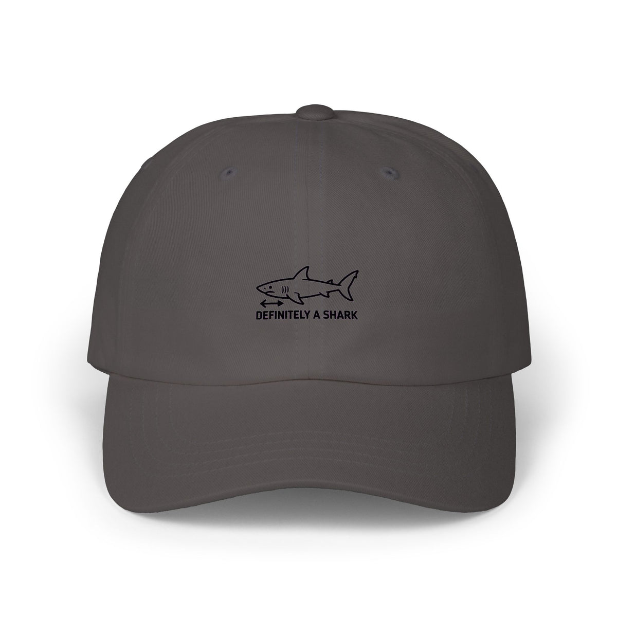 Definitely A Shark Diagram Dad Hat, Funny Deadpan Meme Cap, Sarcastic Shark Lover Gift, Embroidered Unstructured Baseball Cap