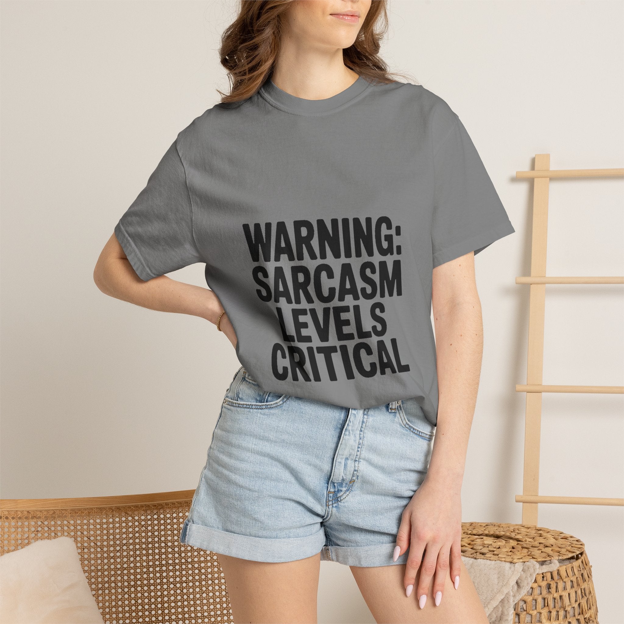 Warning Sarcasm Levels Critical Shirt, Funny Sarcastic T-Shirt, Bold Text Tee, Sarcasm Gift for Him Her, Funny Quote Shirt