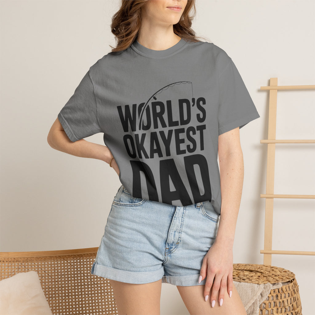 World's Okayest Dad Shirt, Funny Fishing Dad T-Shirt, Fathers Day Gift, Funny Dad Gift From Kids, Sarcastic Dad Tee